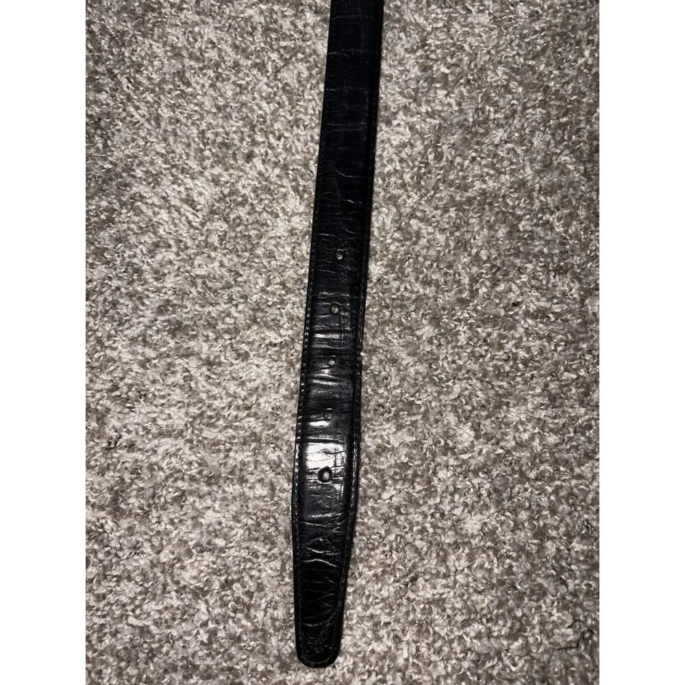 Brighton Leather Black. With Reptile Look To front Gold Buckle Size Small
